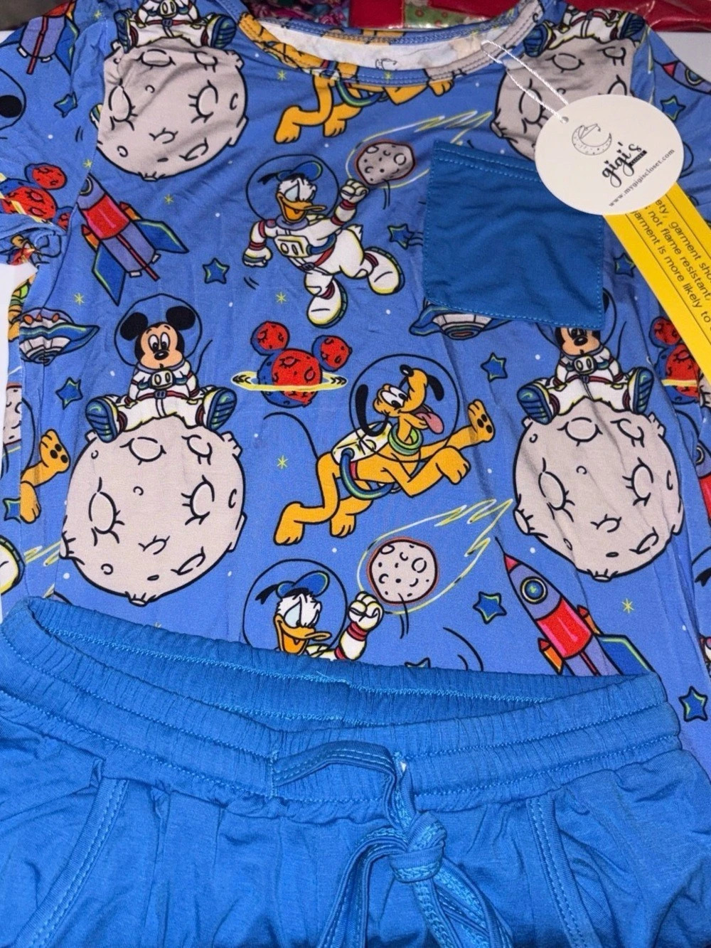 Gigi's Closet Disney Mickey & Friends Space Pajama Set 7-8 NWT